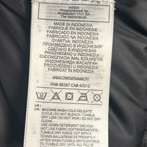 Adidas Women's Black Puffer Jacket with White Details Size 1X - Picture 9 of 12